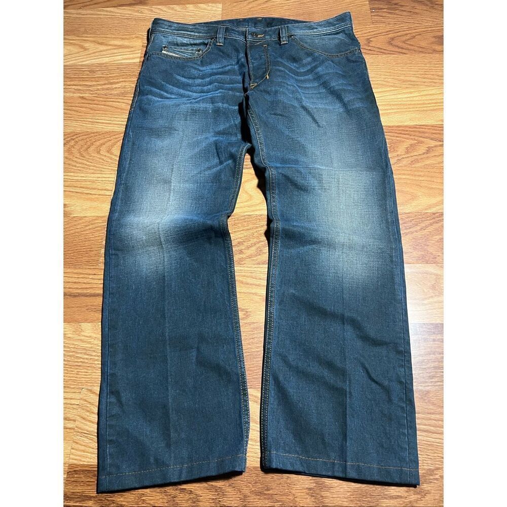 Diesel Men’s Safado Slim Straight Whiskered Button Fly Jeans